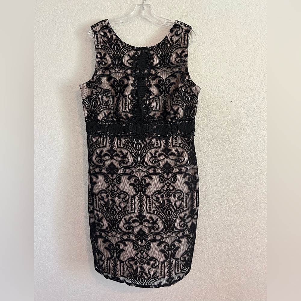 NWT Sangria Cream Black Lace Midi Dres sz 16 homecoming wedding dress